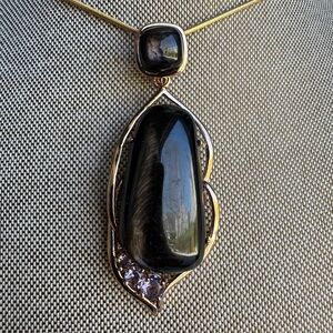 Dallas Prince Hematite Gold Over Silver Pink Tourmaline Enhancer